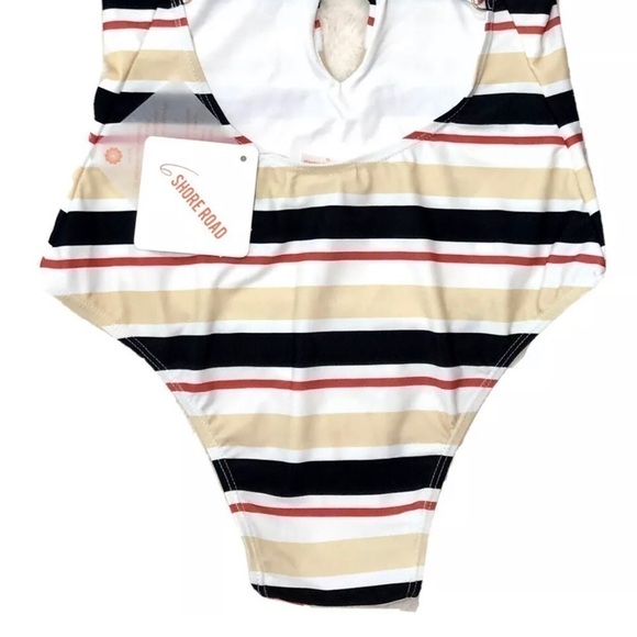6 Shore Road Designer Striped One-Piece Swimsuit XS Plunging Low-Cut NWT - Picture 6 of 11